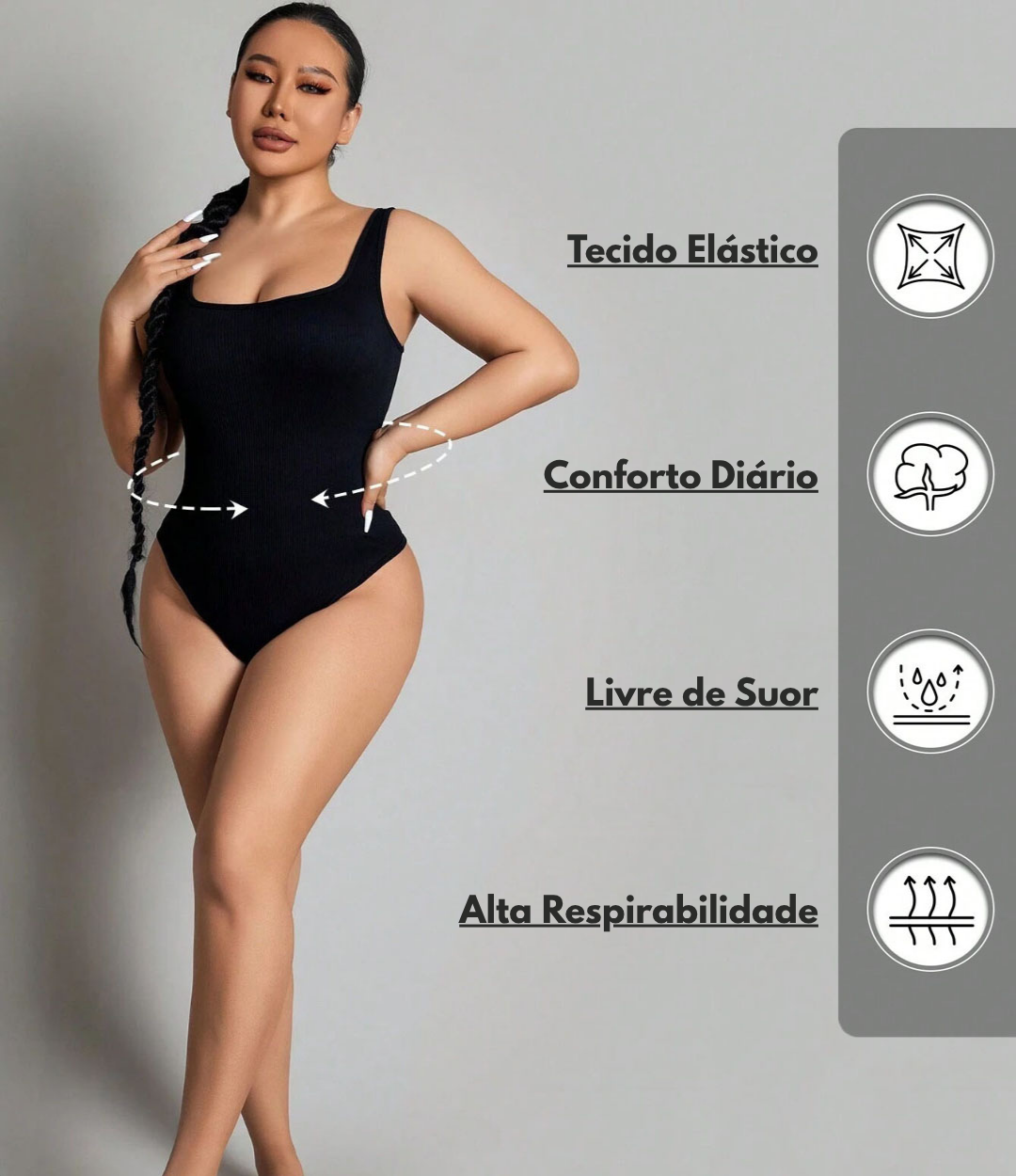 Body Bela Canelado - Reduz Medidas e Modela