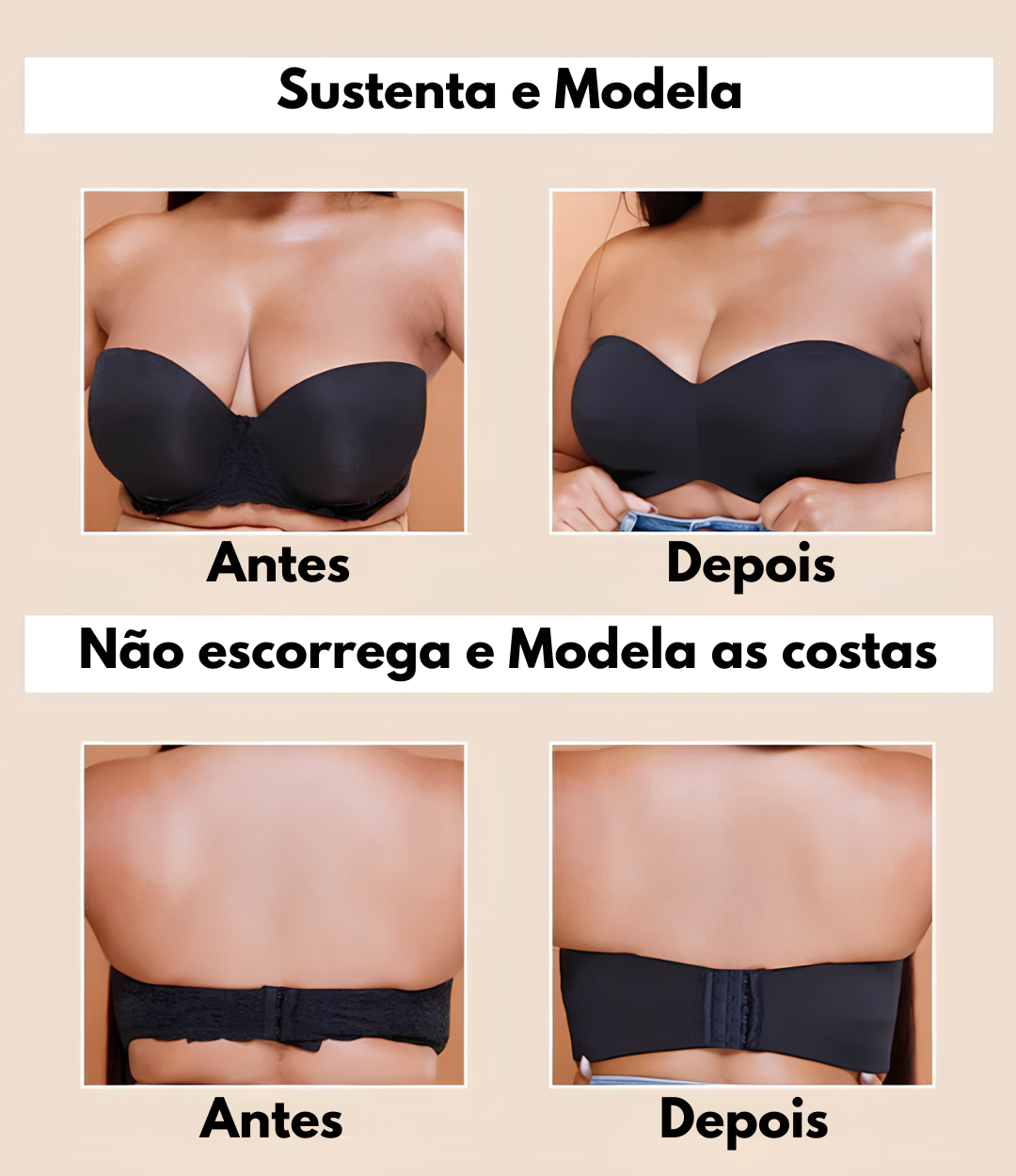 Sutiã Bela Tomara que Caia - Sustentação Perfeita Sem Alças